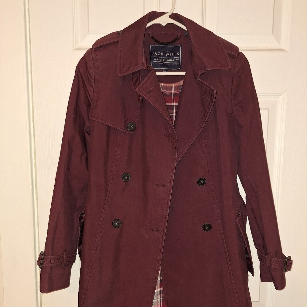 Jack Wills trench coat - burgundy color